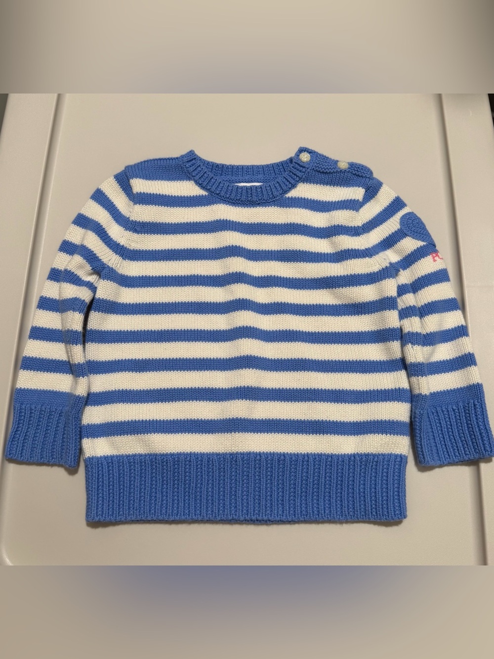 Ralph Lauren baby girl 12 months cotton striped sweater knit pullover